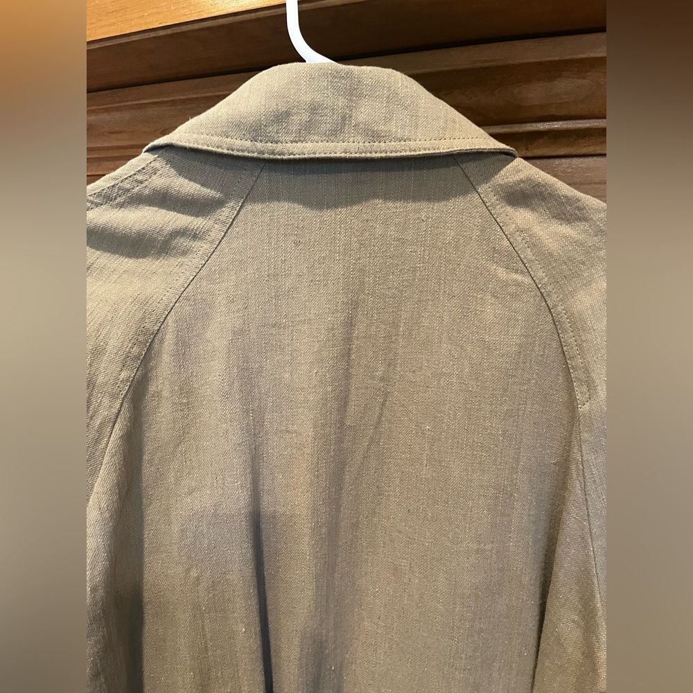 ZARA Rustic Linen Blend Trench Coat - Picture 5 of 11